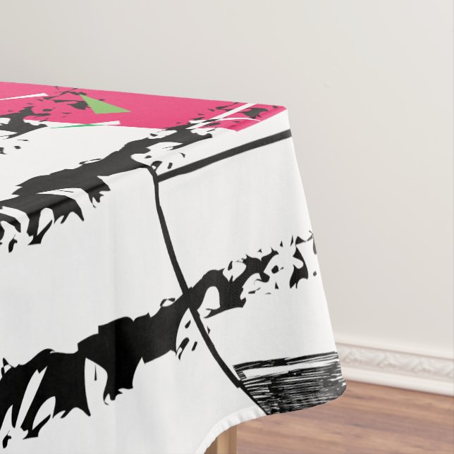 Nappe Design motif rayé Cactus rose (In Situ)