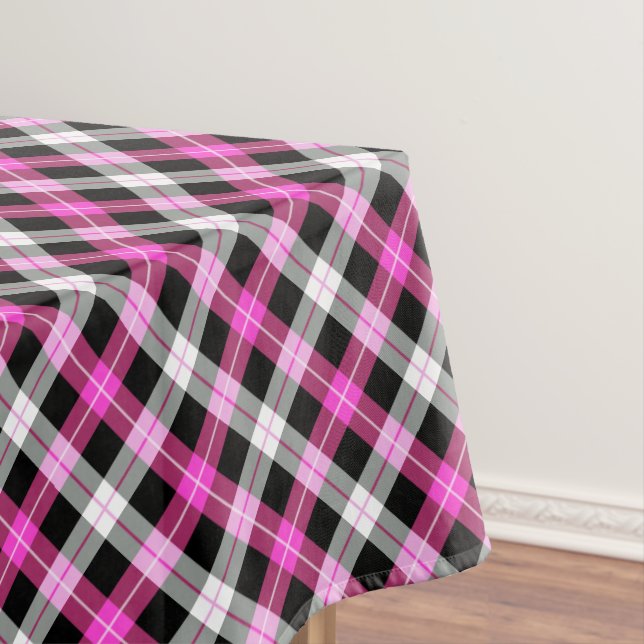 Nappe Designer plaid / tartan motif rose et noir (In Situ)