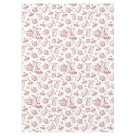 Nappe Desserts de boulangerie Aquarelle rose et blanc