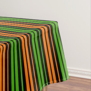 Nappe Dessin à rayures verticales orange vert noir