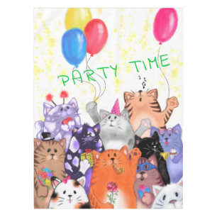 Nappe Dessin de fête de chats heureux - de mignons chat