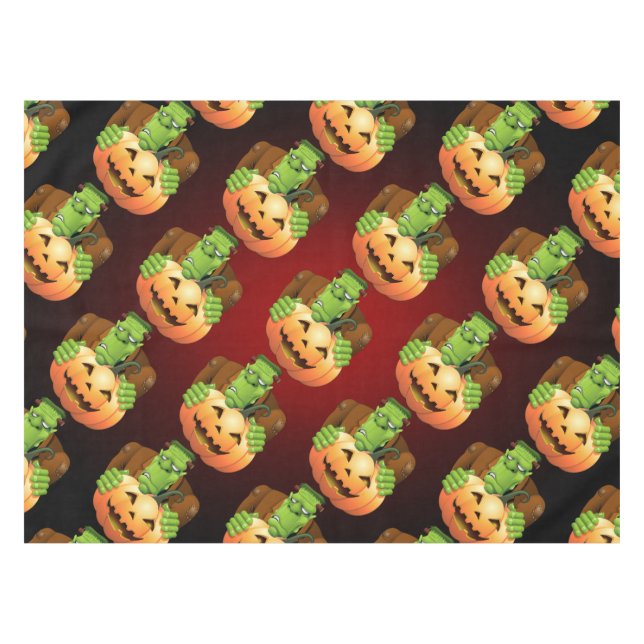 Nappe Dessin de Frankenstein Monster avec Citrouille (Devant (Horizontal))