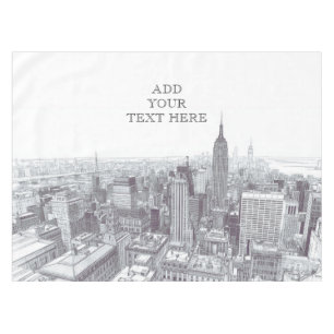 Nappe Dessin de paysage de la ville de New York sur mesu