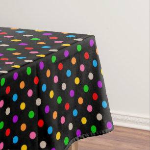 Nappe Dessin de points noirs colorés arc-en-ciel
