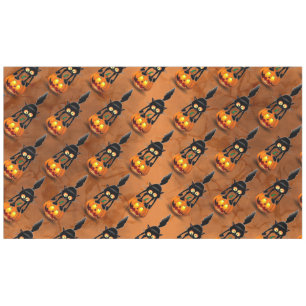 Nappe Dessin d'Halloween au chat effrayé sur Citrouille