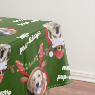 Nappe Deux rennes photo de chien Joyeux Noël Vert grand