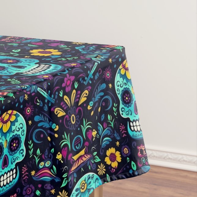 Nappe Día de Muertos Reverie : Turquoise Sugar Skull Spe (In Situ)