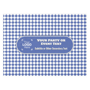 Nappe Diamant bleu et blanc - Événement Texte et Logo Pe