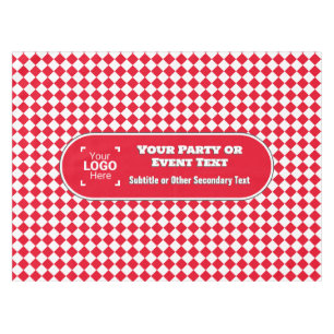 Nappe Diamant rouge et blanc - Logo personnalisé Événeme