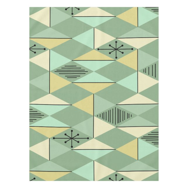 Nappe Diamants d'Art de l'Âge Atomique Mint Vert Jaune (Devant)