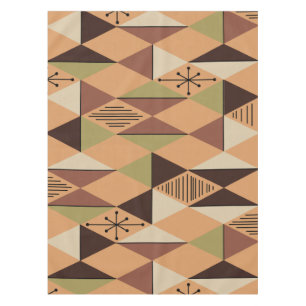 Nappe Diamants d'Art de l'Âge Atomique Orange Vert Brown