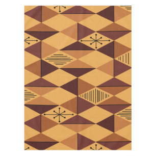 Nappe Diamants d'art de l'ère atomique Ochre Maroon