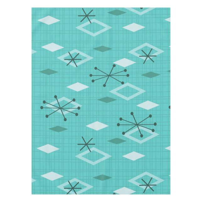 Nappe Diamants modernes du milieu du siècle Aquamarine (Devant)