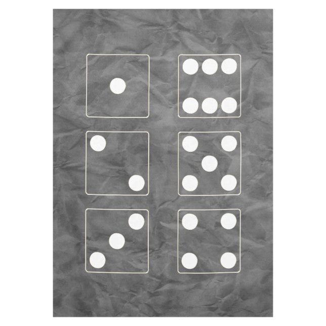 Nappe DICE numéros de pips blanc + votre backgr. & idées (Devant)