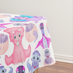 Nappe Dinosaure Aquarelle rose Baby shower d'anniversair