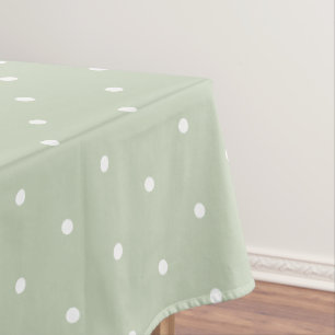 Nappe Douce Sage Vert Blanc Polkadots Vintage