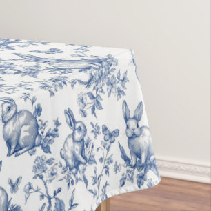 Nappe Doux Lapins Bunny Toile Française Bleue