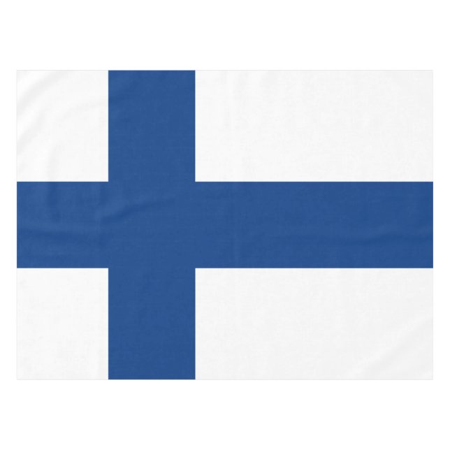 Nappe Drapeau de la Croix Bleue de Finlande (Devant (Horizontal))