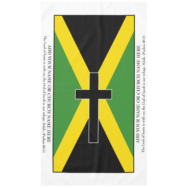 Nappe Drapeau jamaïcain personnalisé avec pale croix noi (Devant)