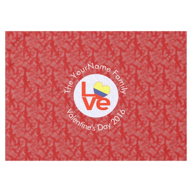 Nappe Drapeau Red LOVE colombien personnalisé (Devant (Horizontal))