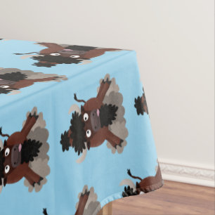 Nappe Drôle dessin animé de bison de buffle