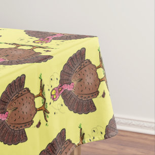Nappe Drôle dinde marron de la ferme avec des mouches de