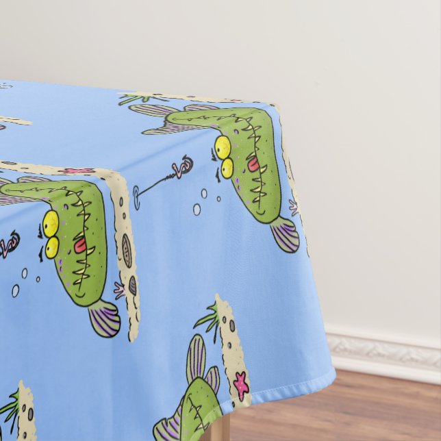 Nappe Drôle gras affamé poisson vert dessin de pêche (In Situ)