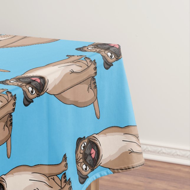 Nappe Drôle joyeux dessin animé de chien de carlin (In Situ)