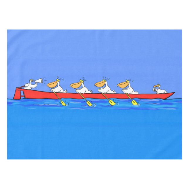 Nappe Drôle pélicans rameurs dessin animé (Devant (Horizontal))