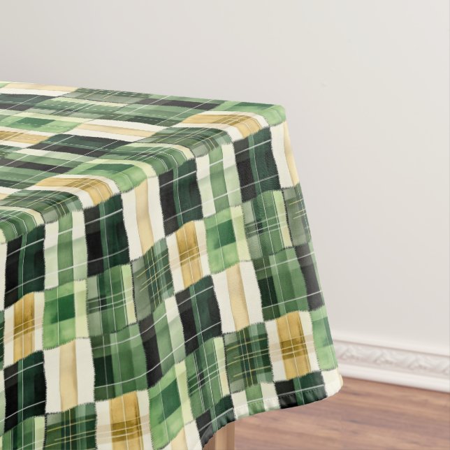Nappe Écossais patchwork émeraude (In Situ)