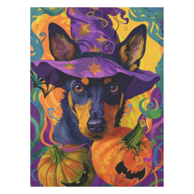 Nappe Éffrayant australien Kelpie Citrouille Halloween (Devant)