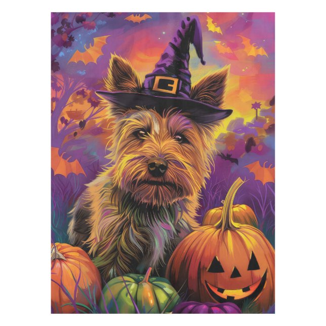 Nappe Éffrayant australien Terrier Citrouille de sorcièr (Devant)