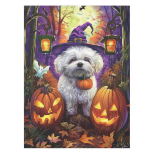 Nappe Éffrayant Bichon Frise Halloween sorcière et Citro