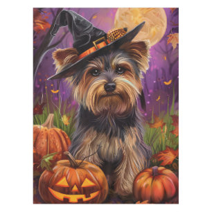 Nappe Éffrayant Biewer Terrier Halloween Witch Et Citrou
