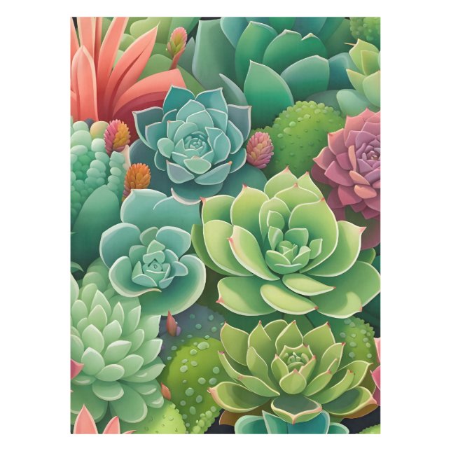Nappe Élégance Succulente de la botanique d'Emeraude (Devant)