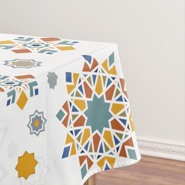 Nappe Élégant Aïd Moubarak Calligraphie Lune Étoiles (In Situ)