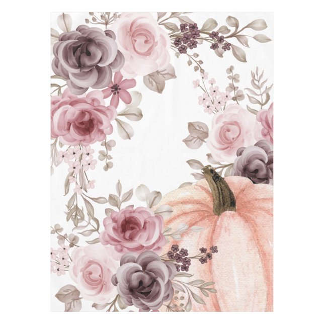 Nappe Elégant automne Citrouille floral Neutres Aquarell (Devant)