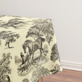 Nappe Elégant Beige Rustique Horses Toile