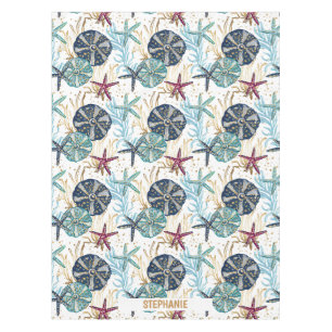 Nappe Elégant bleu et or Océan Motif trésors