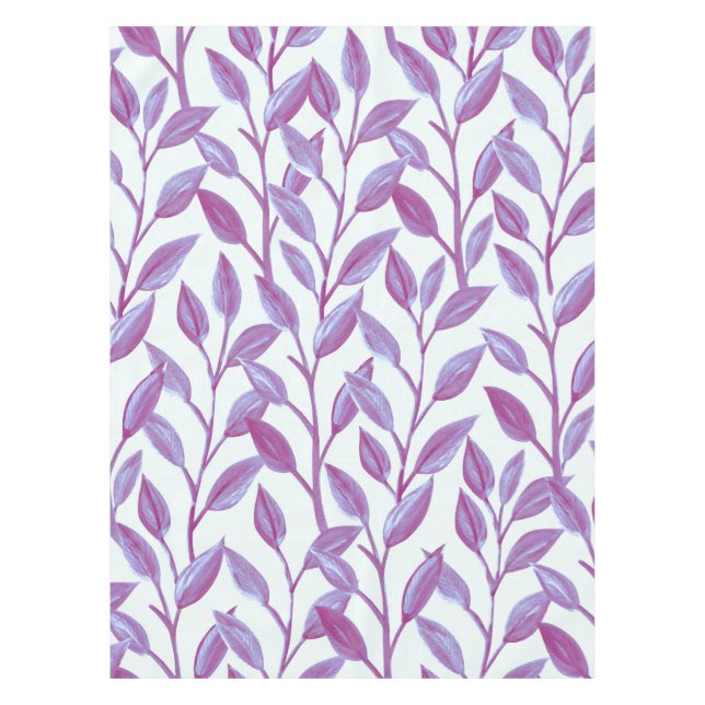 Nappe Élégant Botanique moderne violet Feuille Motif | (Devant)