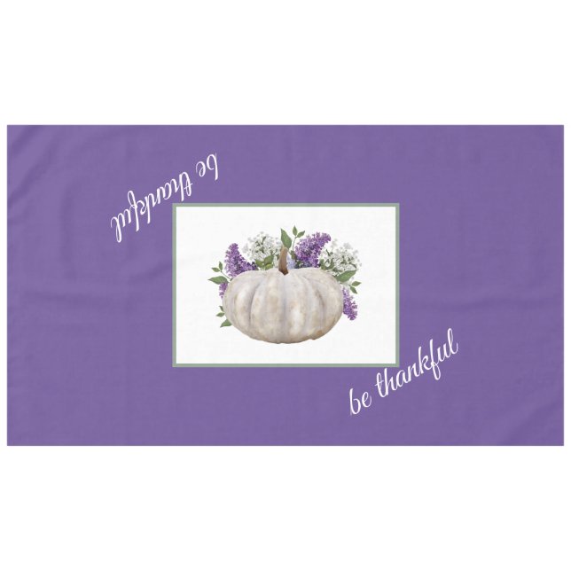 Nappe Élégant Citrouille blanc en tissu de table violet (Devant (Horizontal))