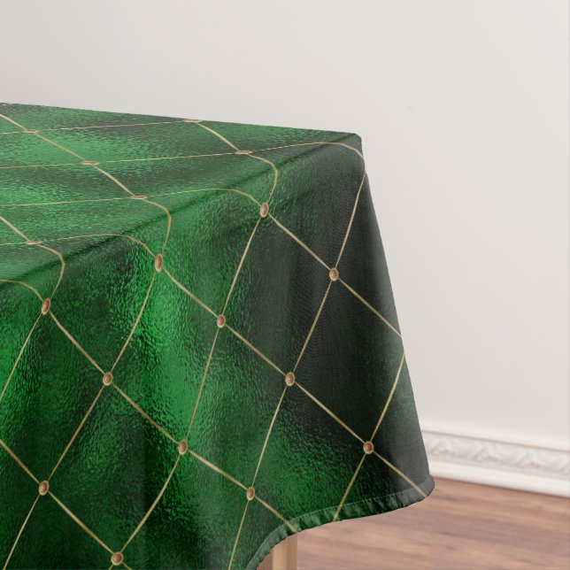 Nappe Elégant Diamants Vert et Or St Patrick's Day (In Situ)