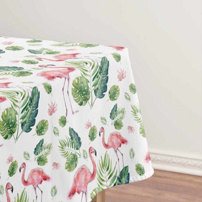 Nappe Élégant Flamant rose rose Tropical Feuille Motif S (In Situ)