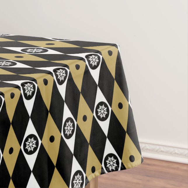 Nappe élégant flocon de Noël en or noir (In Situ)
