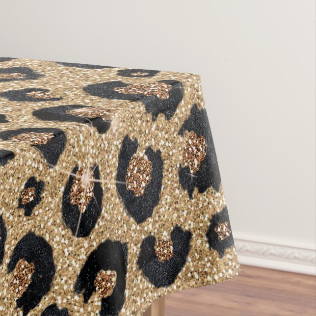 Nappe Elegant Gold Glitter Black Leopard Print (In Situ)