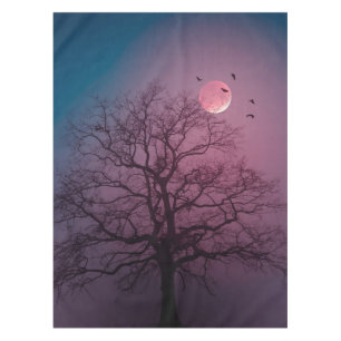 Nappe Élégant Halloween Thème Arbre Lune Artwork Éffraya