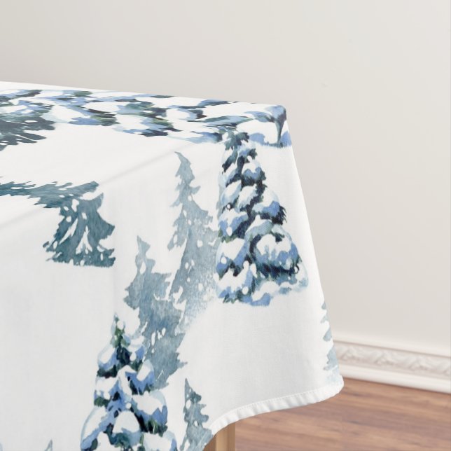 Nappe Élégant hiver Woodland Snowy Fir Forest Noël (In Situ)
