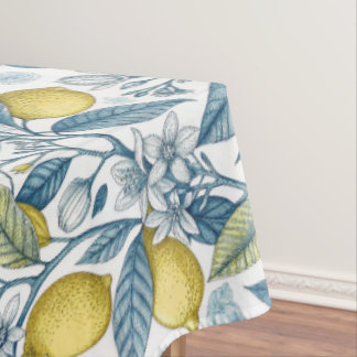Nappe Elegant Mediterranean Lemon Botanical Navy