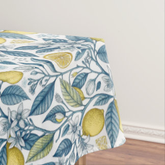 Nappe Elegant Mediterranean Lemon Botanical Navy