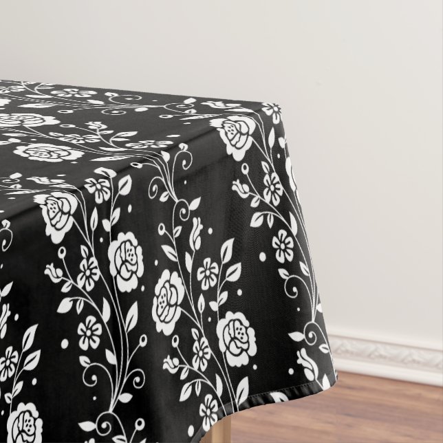 Nappe Élégant modèle floral noir (In Situ)